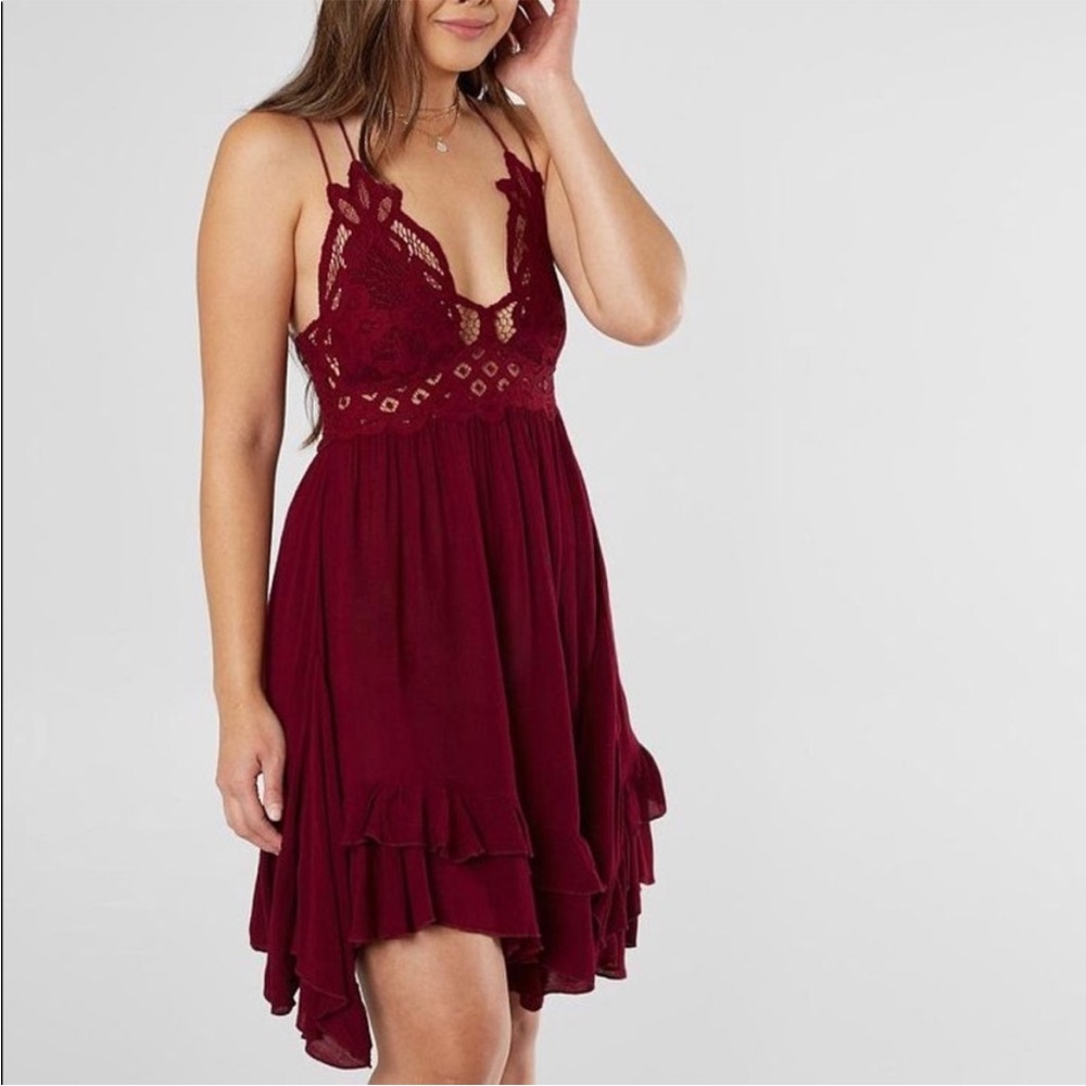 XS Free People Burgundy Dress